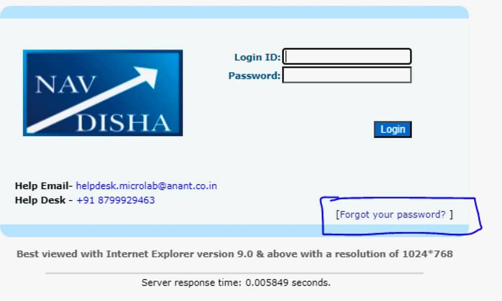 Reset Your Password On Micronavdisha portal